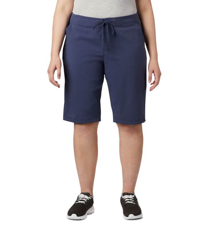 Women\'s Columbia Anytime Outdoor Long Shorts Navy | Plus Size CA-Q68L0